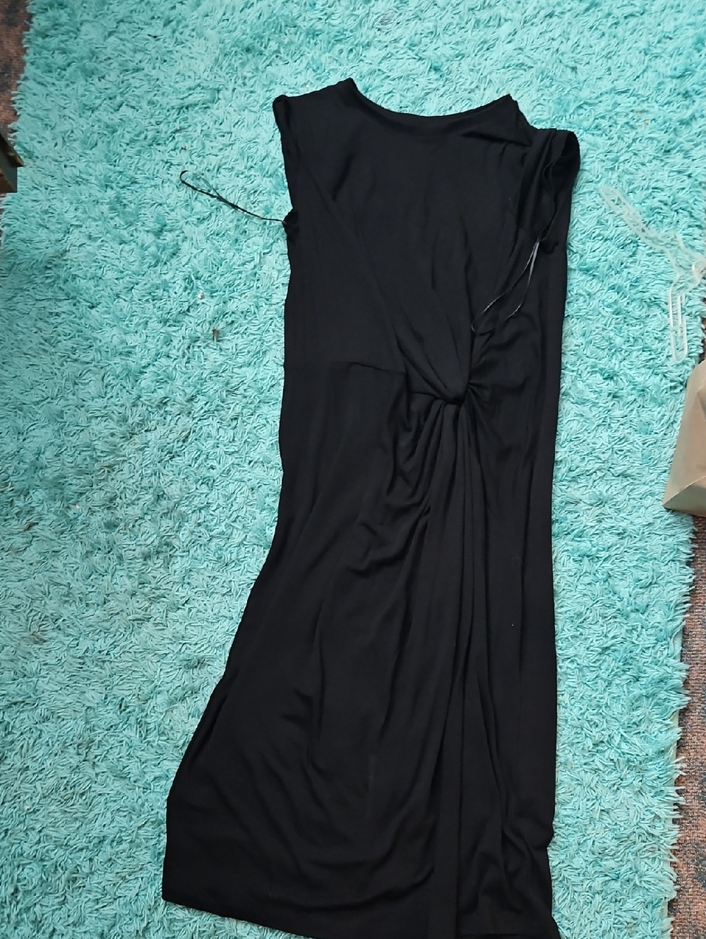 Tahari Black Maxi Dress with Side Knot